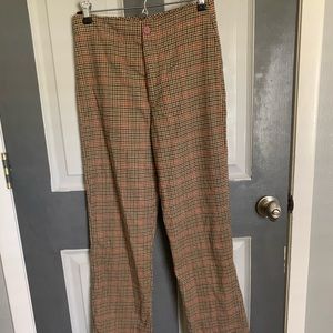 John Galt gingham wide legged pants